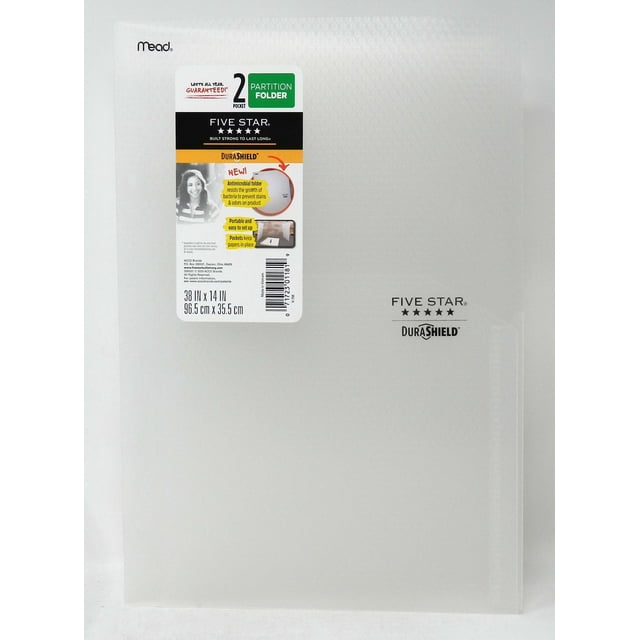FIVE STAR Anti-Microbial Partition Expanding File Folders, Assorted Colors, 5 Count