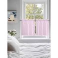 thumbnail image 4 of Half Window Curtain 36 Inches Long, Pink White Stripe Window Treatment Curtain Drapes, Modern Minimalist Geometric Striped Small Tier Curtains for Bathroom Over Sink, 27.5"x36", 2 Panels, 4 of 7