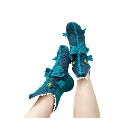 

Loalirando Knitted Crocodile Socks 3D Animal Socks Knitting Pattern Socks Fun Christmas Gift to Kids Adults
