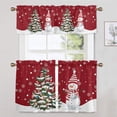 thumbnail image 4 of Goory Slot Top Thermal Insulated Short Window Curtain Rod Pocket Half Window Drapes Christmas Kitchen Valance Xmas Cafe Tier Bathroom Scarf Style-B 2pc-Tier Curtain: W:27.5''x H:24'', 4 of 6