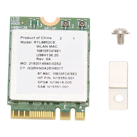 M Buder RTL8852CE WiFi 6E M.2 NGFF Wireless Card 5374Mbps Triple Band 2.4G/5G/6G Laptop Wireless Module with Bluetooth 5.3 Low Delay Internal Network Card for Desktop Computer Notebook Networking