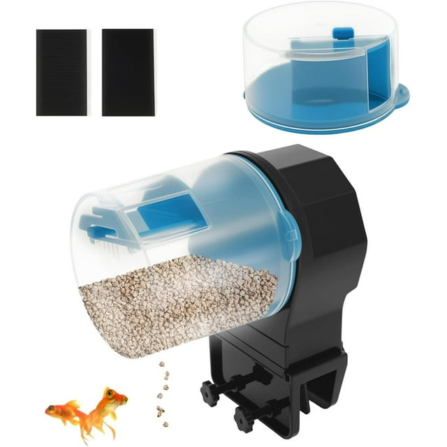 Comedero Automático para Peces de Acuario, Dispensador de Alimento Ajustable de 100/200 Ml con Temporizador Automático, Dispensador de Alimento Inteligente.