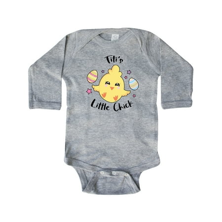 

Inktastic Happy Easter Titi s Little Chick Gift Baby Girl Long Sleeve Bodysuit