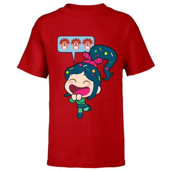 Disney Ralph Breaks the Internet Laughing Vanellope T-Shirt - Short Sleeve T-Shirt for Kids - Customized-Red
