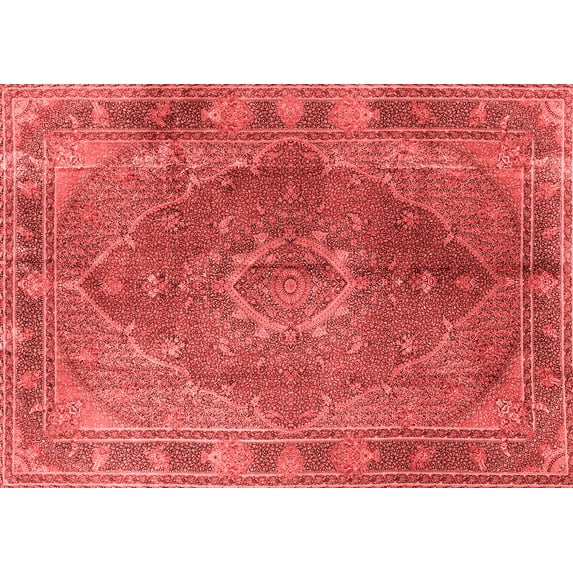 Ahgly Company Indoor Rectangle Medallion Red Traditional Area Rugs, 4' x 6'