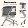 thumbnail image 5 of Dream On Me Skylar Bassinet and Bedside Sleeper, JPMA Certified, Easy to Fold & Carry, Grey, 5 of 9