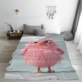 thumbnail image 5 of Honeii Adorable Pink Fluffy Birds Print Fleece Blanket - Throw Blanket for Bed, Sofa, Couch, Camping, and Travel , Microplush Ultra Soft Warm Blanket-80"x60", 5 of 7