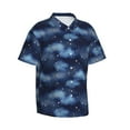 thumbnail image 3 of Xecao Starry Sky print Hawaiian shirt - a stylish short-sleeve button-down for men, perfect for casual beach and tropical outings., 3 of 9