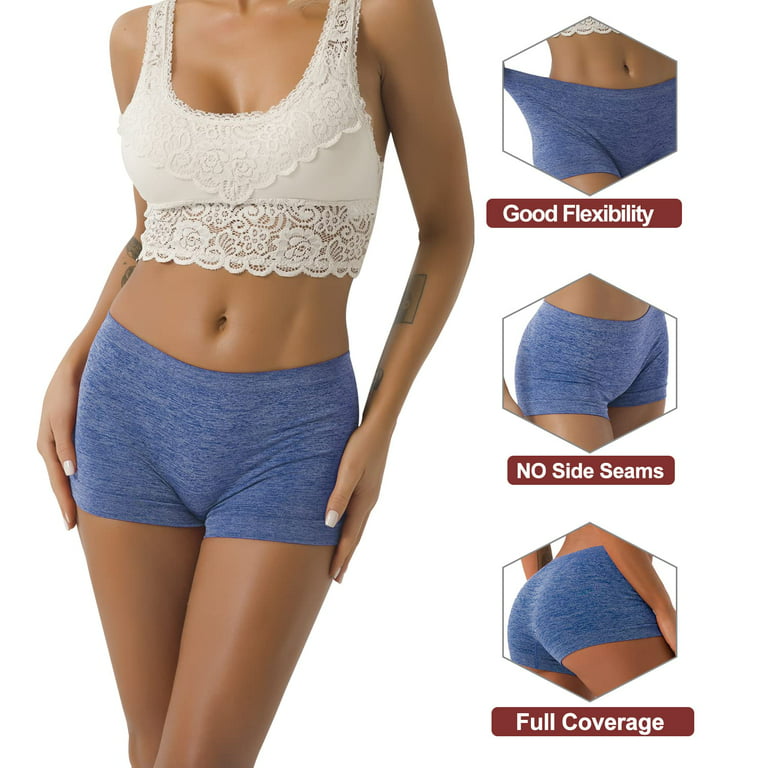 LALESTE Women's Boyshort Underwear Full Coverage Seamless Panties Soft  Stretch Boxer Briefs 5 Packs