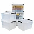 thumbnail image 2 of Pekky 22 Quart Latching Storage Container Bin with Wheels, 6 Packs Plastic Storage Tote Box, Clear, 2 of 4