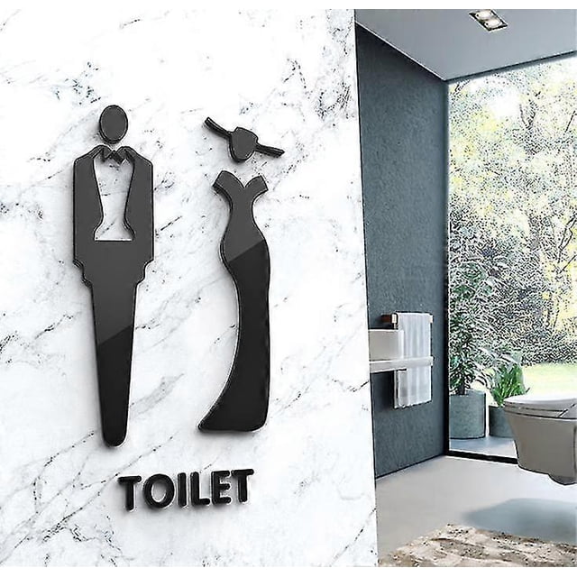 Stereoscopic minimalist men women toilet identification sign shopping mall restroom home Hotel creative restroom identification sign