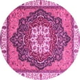 thumbnail image 1 of Ahgly Company Indoor Round Abstract Pink Modern Area Rugs, 4' Round, 1 of 4