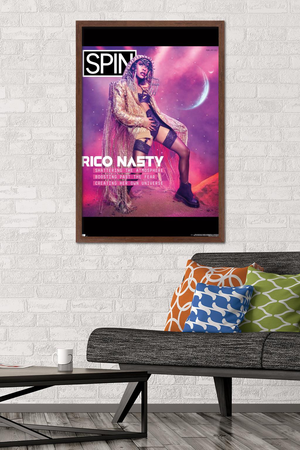 SPIN Magazine - Rico Nasty 21 Wall Poster, 22.375" x 34" Framed