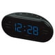 thumbnail image 2 of 1.2 '' Pantalla LED 24 tiempo tiempo de tiempo de tiempo de AM / FM Reloj despertador dual Radio Reloj de tiempo de repetición Reloj para dormitorio Enchufe Azul, 2 of 3