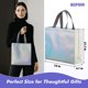thumbnail image 2 of Paquete de 30 bolsas de regalo reutilizables iridiscentes con asas, grandes bolsas de comestibles no tejidas para compras, bolsas holográficas para fiestas, día festivo, 2 of 4