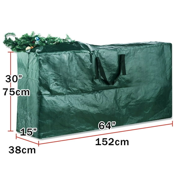 Sunrsie Large Artificial Christmas Tree Storage Bag for Clean Up Holiday Up to 9', Green