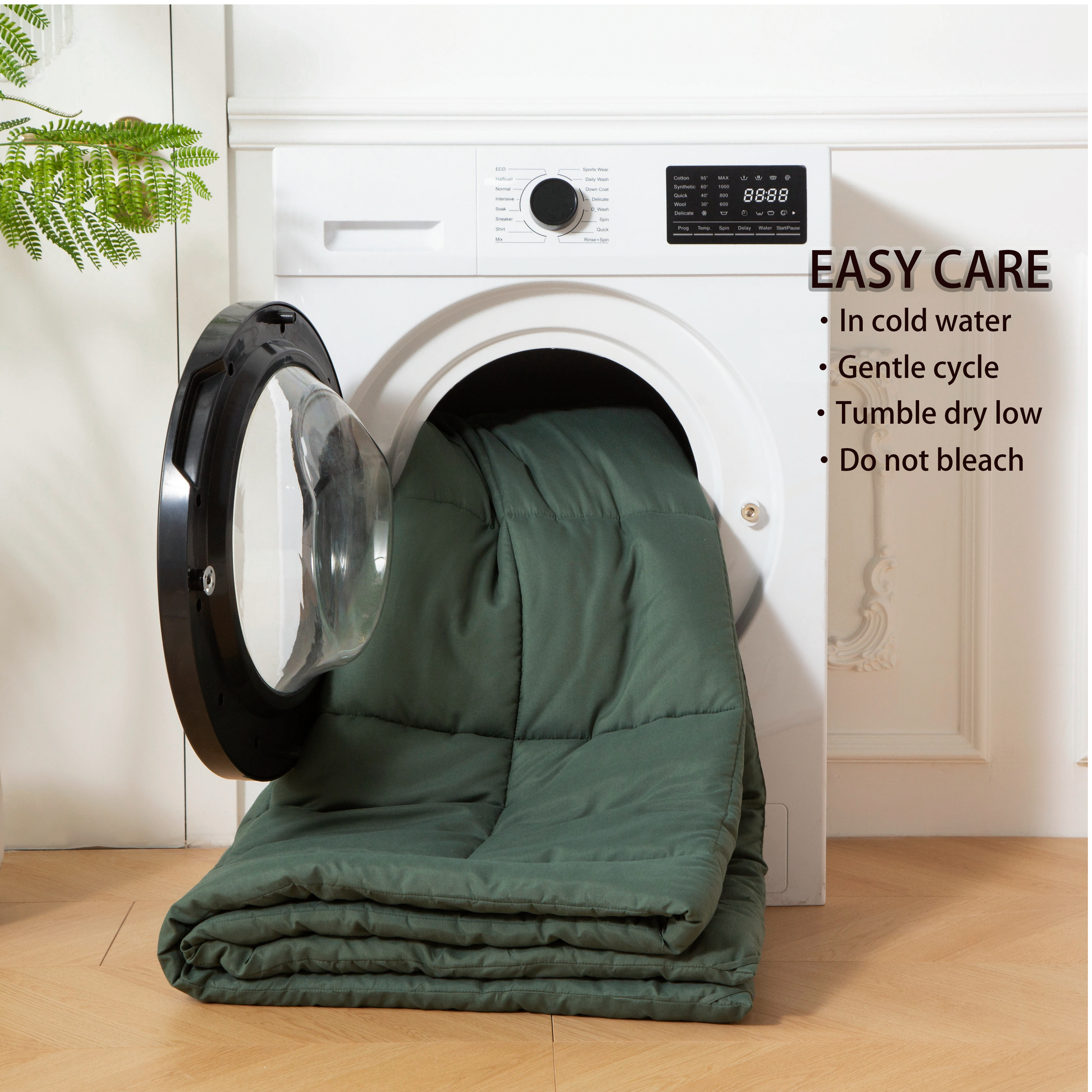 YEPCLUB Twin Comforter Set, 2-Piece, Green Down Alternative photo 7