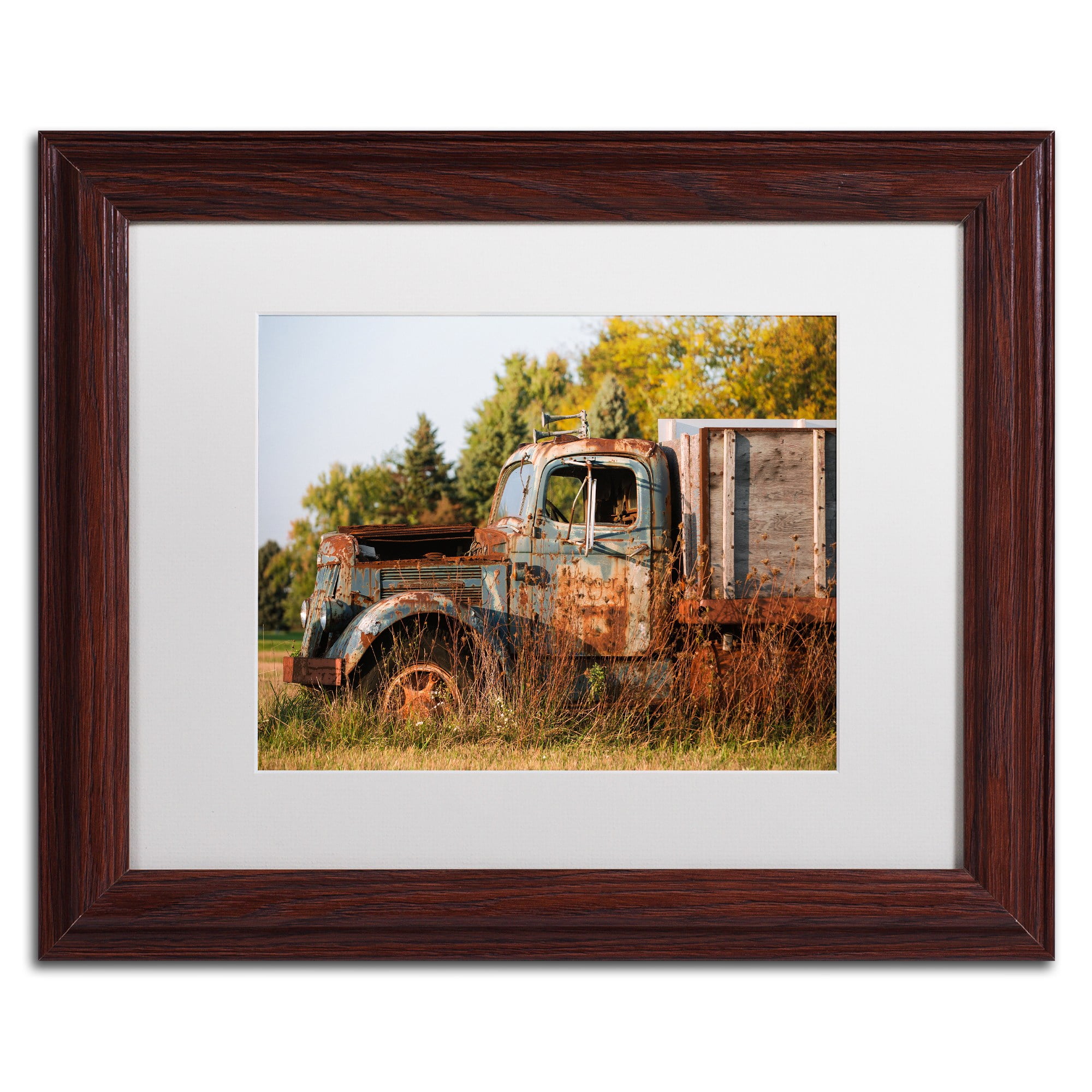 Trademark Fine Art "Findlay Truck" Canvas Art by Jason Shaffer, White Matte, Wood Frame