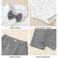 thumbnail image 3 of SANMIO Baby Boy Clothes Suits Summer Short Sleeve Dress Shirt+Vest+Tie+Pants Infant Boy Wedding Christening Outfits Set 0-24M, 3 of 8