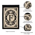 thumbnail image 5 of Evergreen Flag Cambridge Chic Letter F Monogram Applique Garden Flag - 12.5" Wide x 18" High, 5 of 5