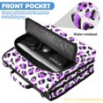thumbnail image 6 of Zipper Binder with Shoulder Strap 2 inch 3 Ring Waterproof File Folder Organizer Bag 500 Sheet Neon Purple Leopard Print, 6 of 8