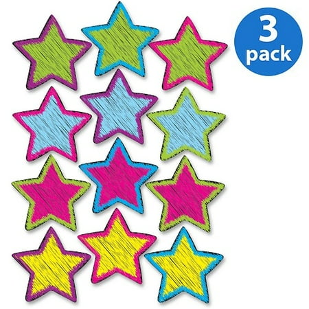 Multi Color Star Design - (3 Pack) Ashley, ASH10086, Scribble Star Design Dry-erase Magnet, 1 Set, Multicolor