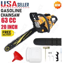 YNCE 20 Inch Gas Chainsaw, 63CC Single Cylinder Air-cooled 2 Stroke Engine Gasoline Chainsaw, 2800W Portable Hand Pull Start Chain Saw for Cutting Wood Tree Trimming, 8500rpm