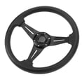thumbnail image 1 of 14in Car Steering Wheel Racing Style PU Leather, Universal Fit with Horn Button, Aluminum Frame for 6 Hole Steering Wheel Hub Adapter, Easy Install for Most Vehicles, 1 of 7
