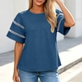 thumbnail image 3 of Lmueinov Womens Summer Short Sleeve Tops Crew Neck Tee with Decorative Cutout Sleeves 2026 Fashion Casual Loose Fit Cute Basic TShirts, 3 of 4