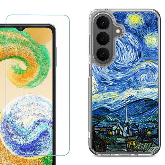 Phone Case for Samsung Galaxy A37 5G, with Screen Protector, by OneToughShield - Starry Night France
