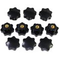 thumbnail image 5 of 10pcs M6x40 threaded clips Black plastic star button knob for machine tools, 5 of 5