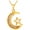01.Crescent Moon gold, variant on Allah Necklace for Women/Men, 18K Gold Plated /Oval/Coin/Heart/Crescent Moon Islamic Pendant Necklace Muslim Jewelry with Chain