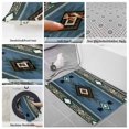 thumbnail image 6 of Blue Southwest Bath Mat 3 Piece Bathroom Rug Set, Farmhouse Boho Aztec Abstract Geometric Non Slip Bath Rug Contour Mat and Toilet Lid Cover, Absorbent Shower Mats Soft Bath Rugs and Mats Sets, 6 of 8