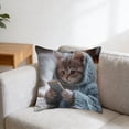 thumbnail image 1 of Bonita funda de almohada de gato con cremallera oculta | Funda de cojín decorativa de nailon suave y elastano para dormitorio, sala de estar y sofá | Un regalo ideal para mujeres, niños y amantes de, 1 of 6