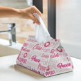 thumbnail image 5 of Tissue Box Cover, Breast Cancer Pink Ribbons Awareness (2) Rectangular Leather Tissue Holder - Tissue Case Facial Paper Organizer for Bathroom, Vanity Countertop, Tabletop, Car, Napkin, 5 of 6
