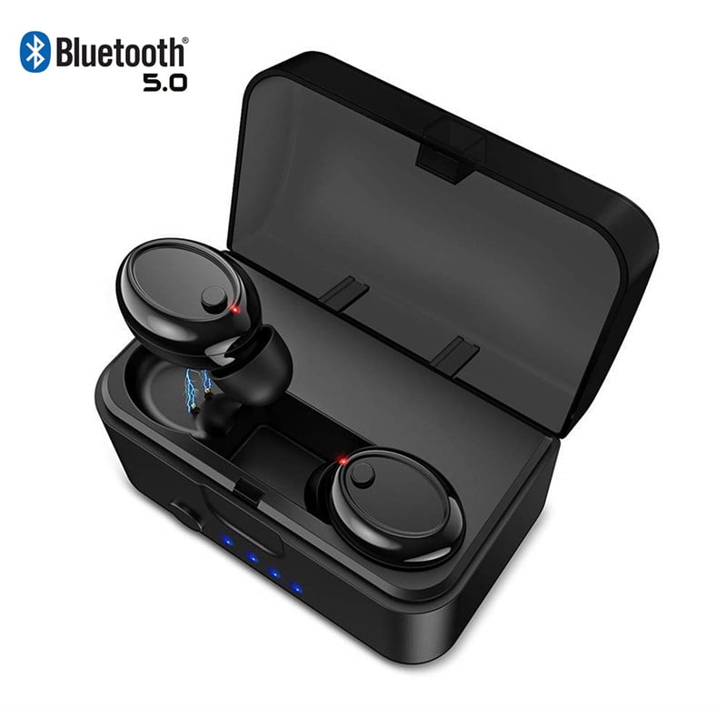 [2019 Version] TWS Bluetooth 5.0 Earbuds True Wireless Stereo Headphones IPX8 Waterproof in-Ear Wireless Charging Case Built-in Mic Headset Premium Sound with Deep Bass for Running Sport