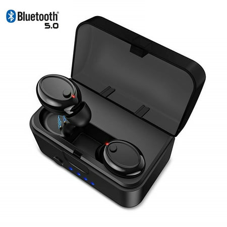 [2019 Version] TWS Bluetooth 5.0 Earbuds 【True Wireless Stereo】 Headphones IPX8 Waterproof in-Ear Wireless Charging Case Built-in Mic Headset Premium Sound with Deep Bass for Running (Best Bluetooth On Ear Headphones 2019)