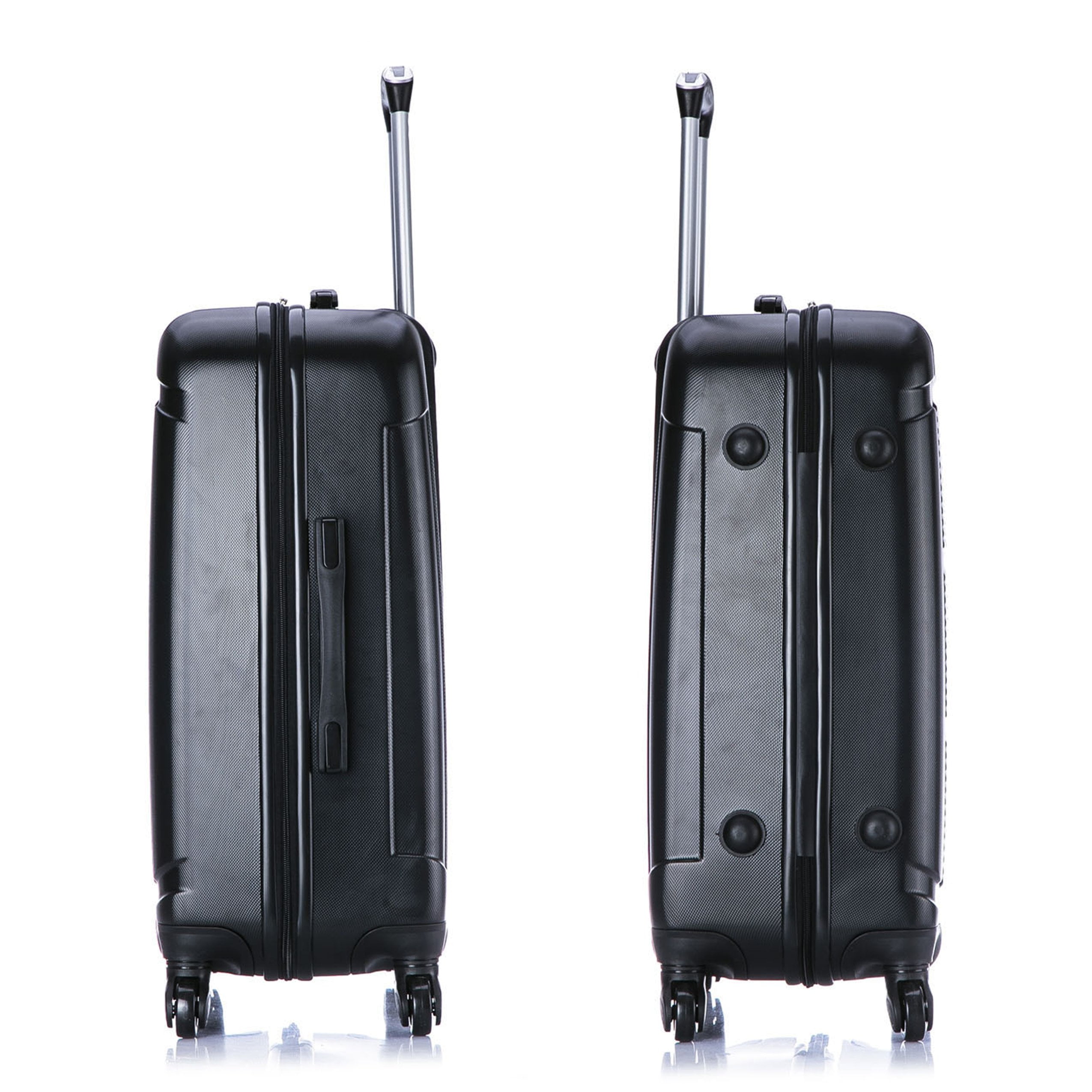 InUSA Pilot 20" Hardside Lightweight Luggage with Spinner Wheels, Handle, and Trolley, Black