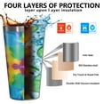 thumbnail image 3 of 16oz Tumblers Tie Dye Colorful Flower Pattern Stainless Steel Vacuum Insulated Double Wall Travel Tumbler Cups Mug with Lid and Straw,Cleaning Brush for Coffee,Tea, 3 of 4