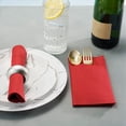 thumbnail image 4 of 100 Servilletas Desechables con Bolsillo Integrado para Cubiertos, Tela Predoblada Como Servilletas de Papel para Fiesta de Boda, Color Rojo, 4 of 6