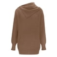 thumbnail image 4 of Qulqfy Cozy Sweaters Women Yellow Pullover Cowl Neck Tunic Sweater Long Sleeve Trendy Knit Shirts Tops for Women, 4 of 5