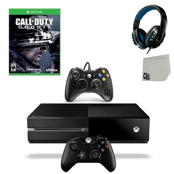 Pre-Owned Microsoft Xbox One Original 500GB Gaming Console Black Headset 2 Controller Included With Call of Duty Ghosts Game BOLT AXTION Bundle Used