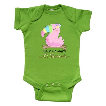 

Inktastic Funny Wake Me When It s Summer Sleepy Parrot Gift Baby Boy or Baby Girl Bodysuit