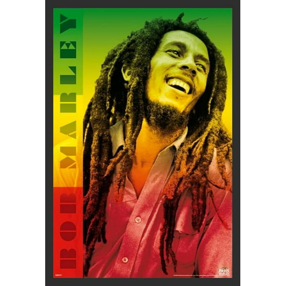 BUY ART FOR LESS Officially Licensed Bob Marle Colors Framed Art Poster - 24 x 36 Inch - Sturdy Engineered Wood Frame with Plexi Glass - Ready To Hang