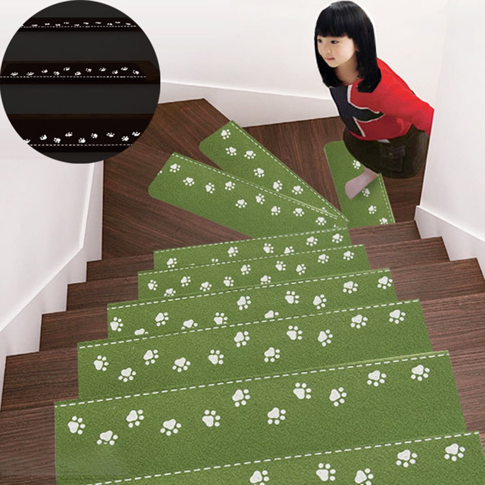 Self-adhesive Staircase Mat Rug Non Slip Cover Pad Stair Treads Carpet Luminous 