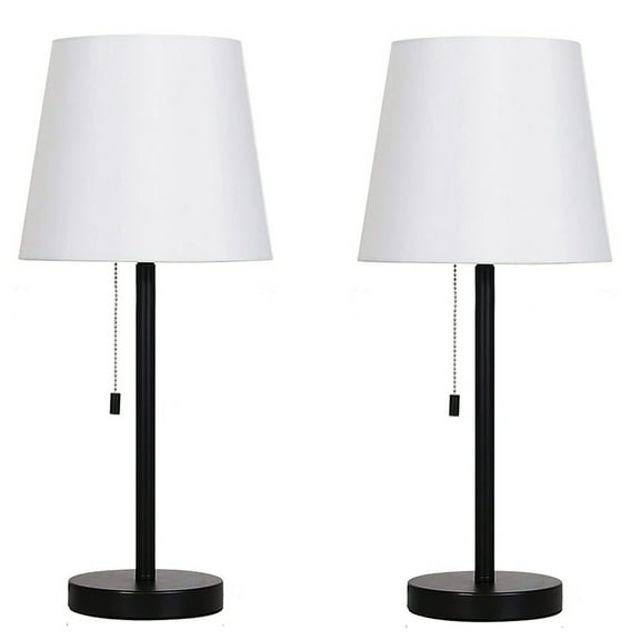 Oumilen Lamp Set, Black with Shade White