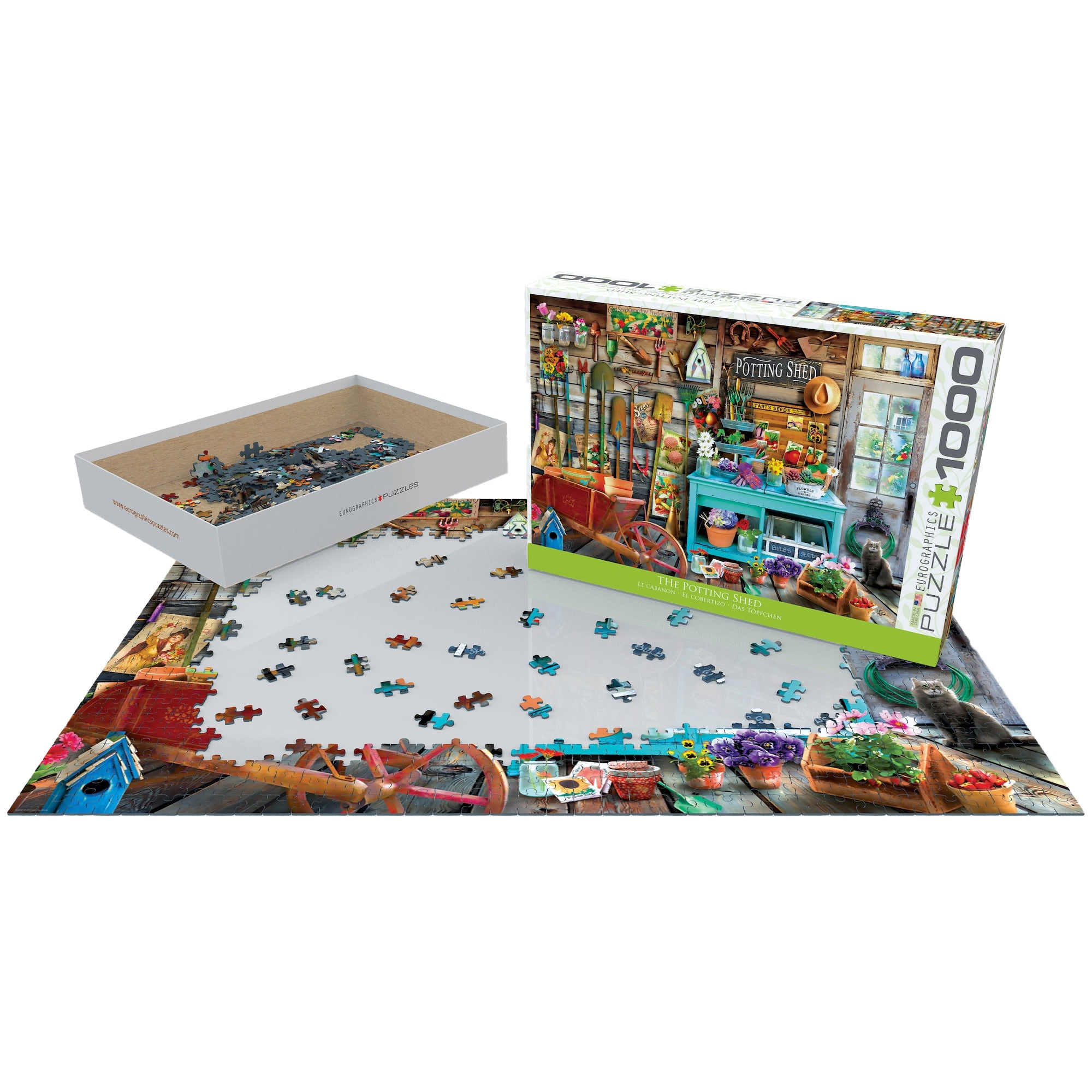 Eurographics: The Potting Shed - 1000 Piece Puzzle - Adult Jigsaw, 19.25" x 26.6" Assembled, Peaceful Scenic Print, High-Quality Recycled Material