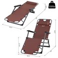 thumbnail image 6 of Lounging Relaxation  Folding Lounger With Metal Frame, Adjustable Footrest  Head Pillow, 6 of 8