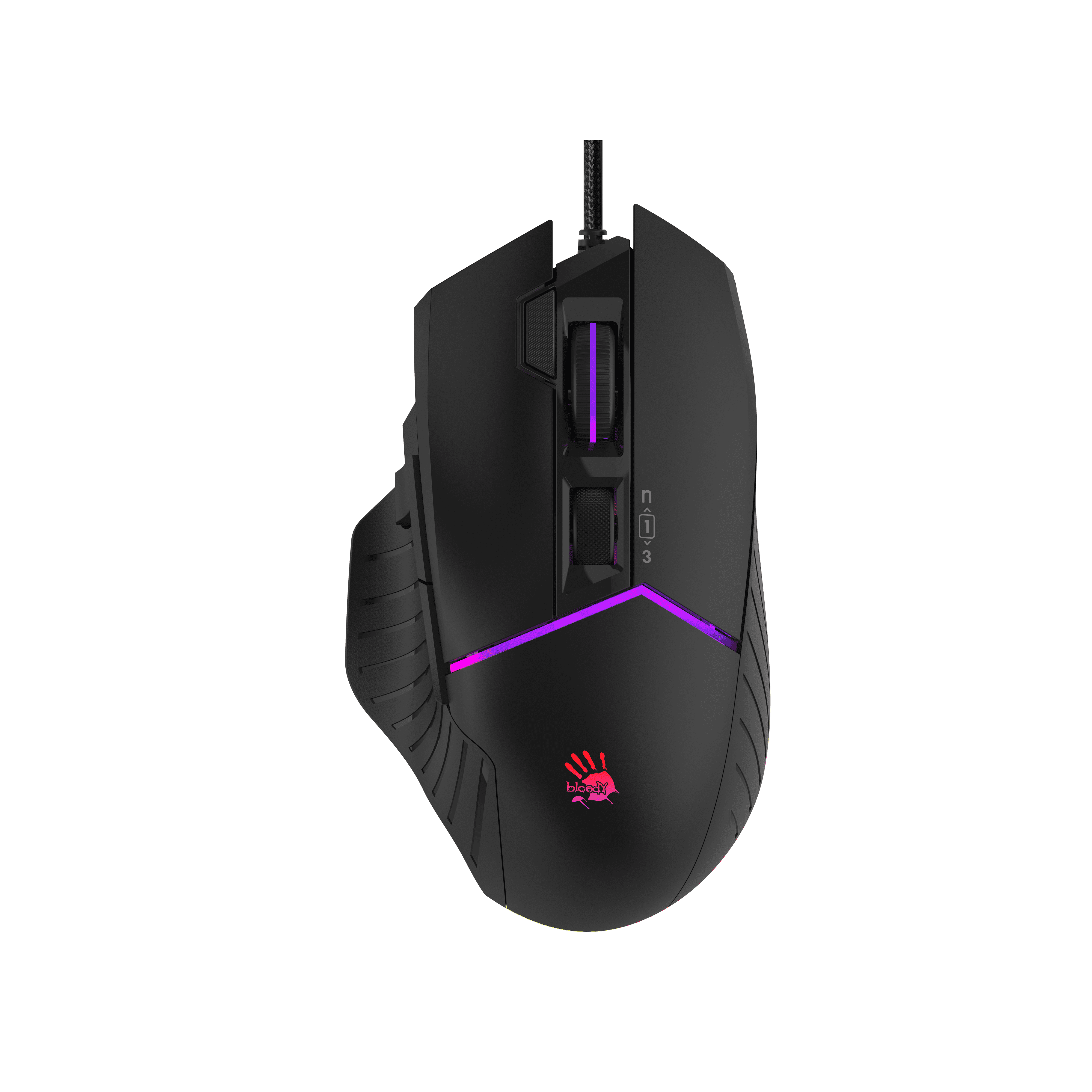 Monster Ghost Ergonomic Corded PC Gaming Mouse, Black