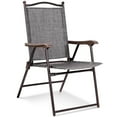 thumbnail image 5 of Gymax Set of 2 Folding Patio Furniture Sling Back Chairs Outdoors Gray, 5 of 10